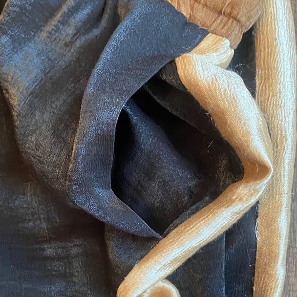 Zara Black  gold and Brown Elastic Waist Pants - Picture 6 of 7